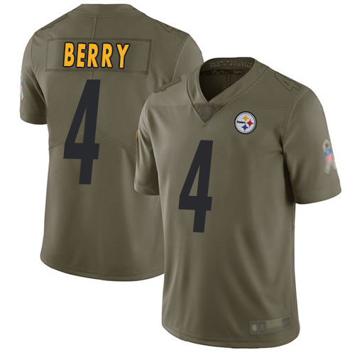 Men Pittsburgh Steelers Football #4 Limited Olive Jordan Berry 2017 Salute to Service Nike NFL Jersey